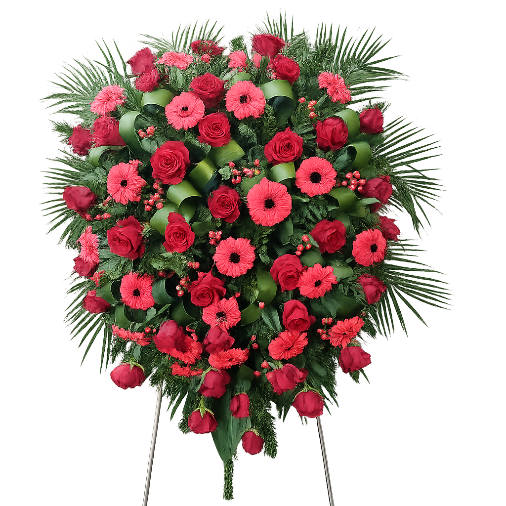 Wieniec"Klasyczny" róża|gerbera|hiperikum